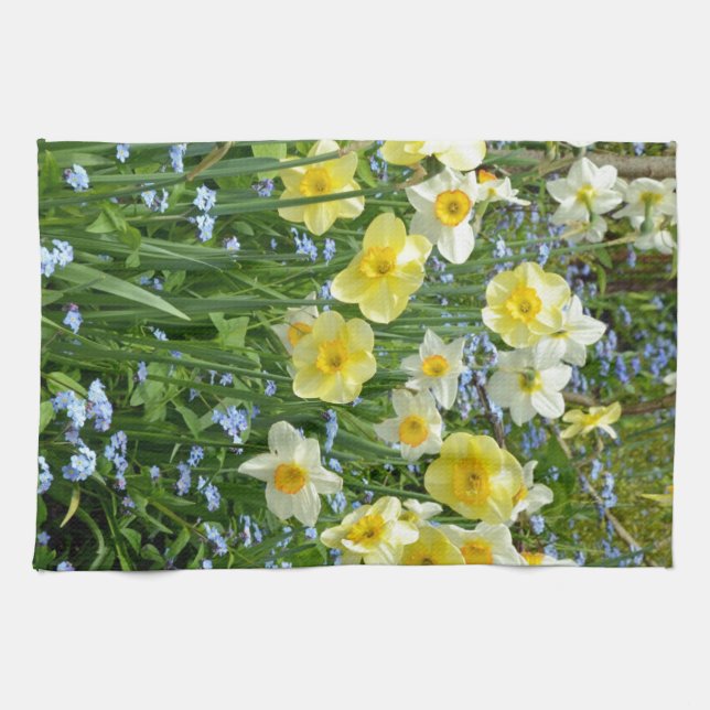 Paño De Cocina Hermoso jardín de daffodil amarillo (Horizontal)