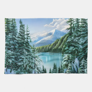 Paño De Cocina Hermoso lago Sky de invierno