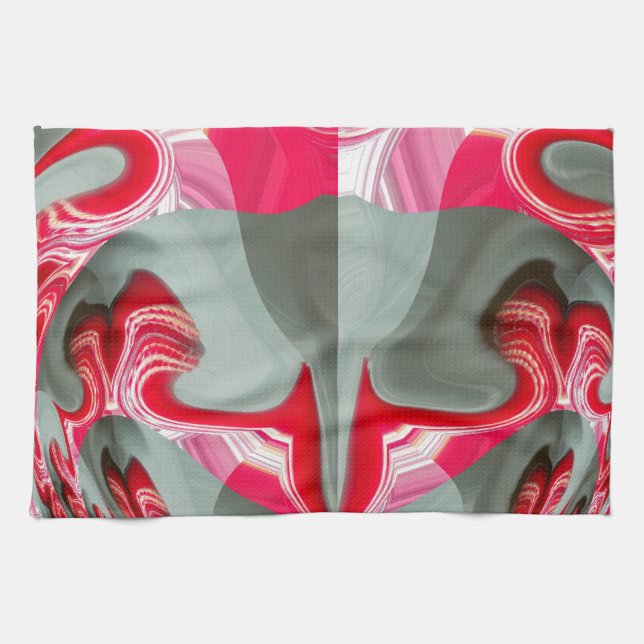 Paño De Cocina Hermoso motivo geométrico de ceniza roja diseño AR (Horizontal)