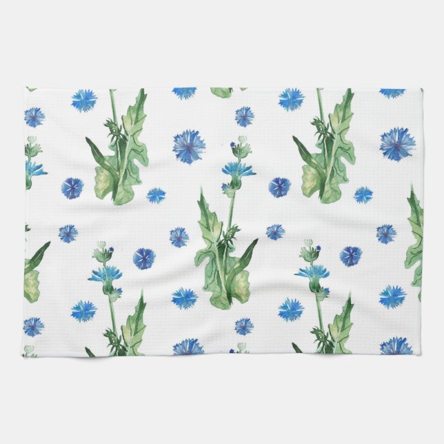 Paño De Cocina Hermoso patrón de flores acuáticas (Horizontal)