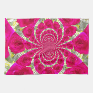 Paño De Cocina Hermoso Patrón Kaleidoscope de rosas rojas rojas i