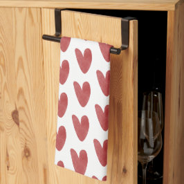Paño De Cocina Hermoso plato decorativo de corazones rojos en neg