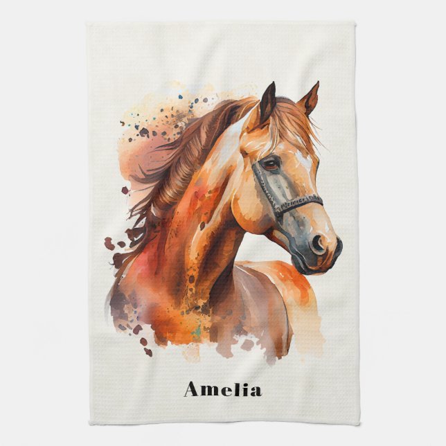 Paño De Cocina Hermoso retrato de caballo de Sorrel (Vertical)