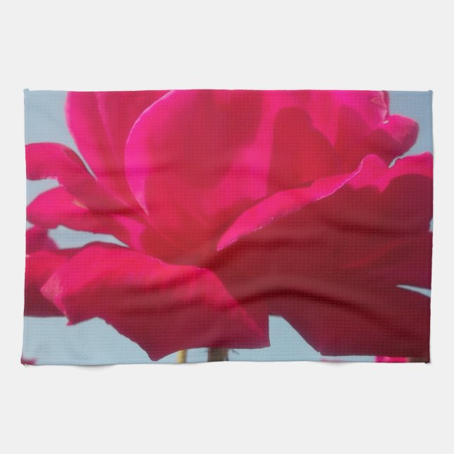 Paño De Cocina Hermoso Rosa Celestial Rojo Contra Azul (Horizontal)