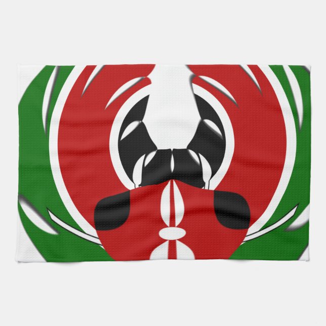 Paño De Cocina Hermoso tapiz keniano: mariposa de bandera keniana (Horizontal)