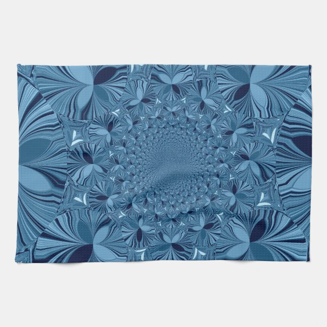 Paño De Cocina Hermoso y encantador arte azul kaleidoscopo irland (Horizontal)