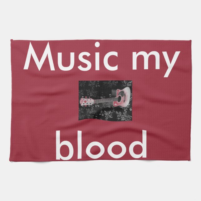 Paño De Cocina Hermoso y encantador guitarra African Grayscale Mo (Horizontal)