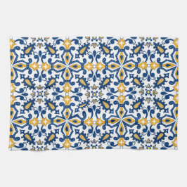 Paño De Cocina 💙 💛 Hermosos Azulejos azules y amarillos, Coci