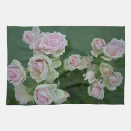 Paño De Cocina Hermosos rosas de jardín rosa claro