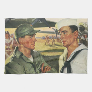 Paño De Cocina Héroes Patrióticos Antiguos, Hombres Militares de