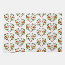 Paño De Cocina Herzförmiges Blumenmuster