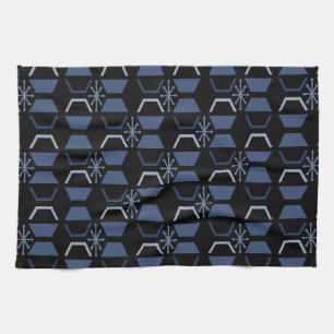 Paño De Cocina Hexagons de la era atómica Azul negro