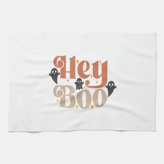 Paño De Cocina Hey Boo Boho Halloween Hey Boo Ghost (Horizontal)