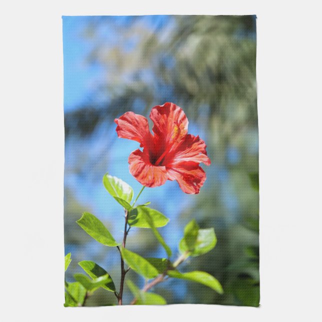 Paño De Cocina Hibisco Rojo (Vertical)