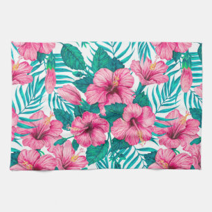 Paño De Cocina Hibiscus y hojas de palmera