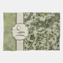 Paño De Cocina Hiedra florentina de la acuarela con el monograma