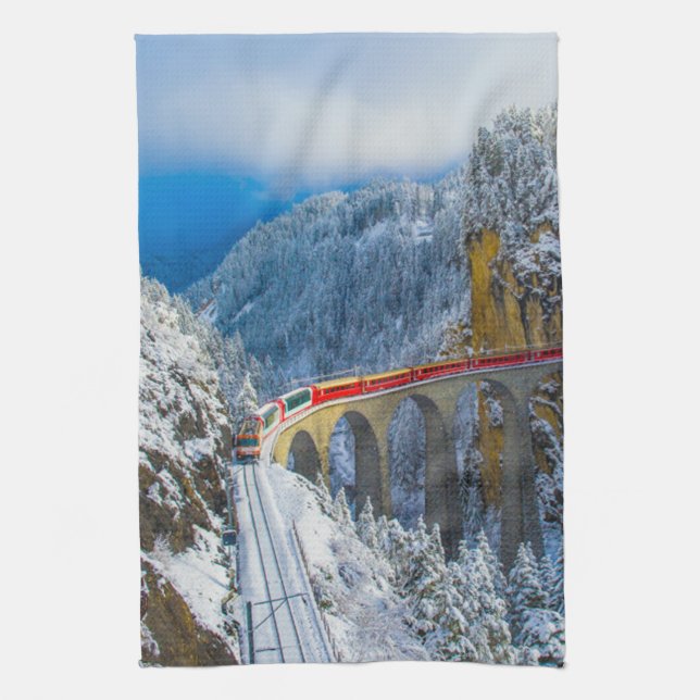 Paño De Cocina Hielo y nieve | Bernina Express, Suiza (Vertical)
