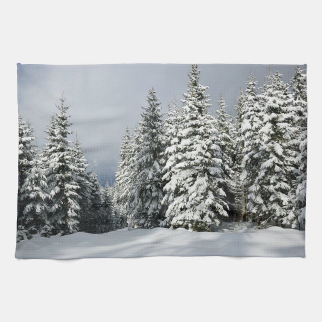 Paño De Cocina Hielo y nieve | Pine Woodland, Austria (Horizontal)