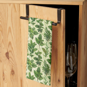Paño De Cocina Hierbas Verdes Frescas
