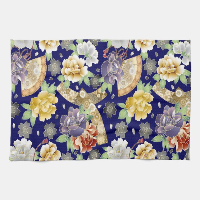 Paño De Cocina Hinchas y flores de Japón (Horizontal)