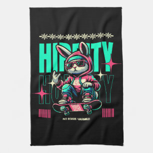 Paño De Cocina Hip-Hop Hoppity - Skater Bunny Pascua