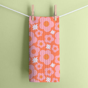Paño De Cocina Hippie Coral Flower Power