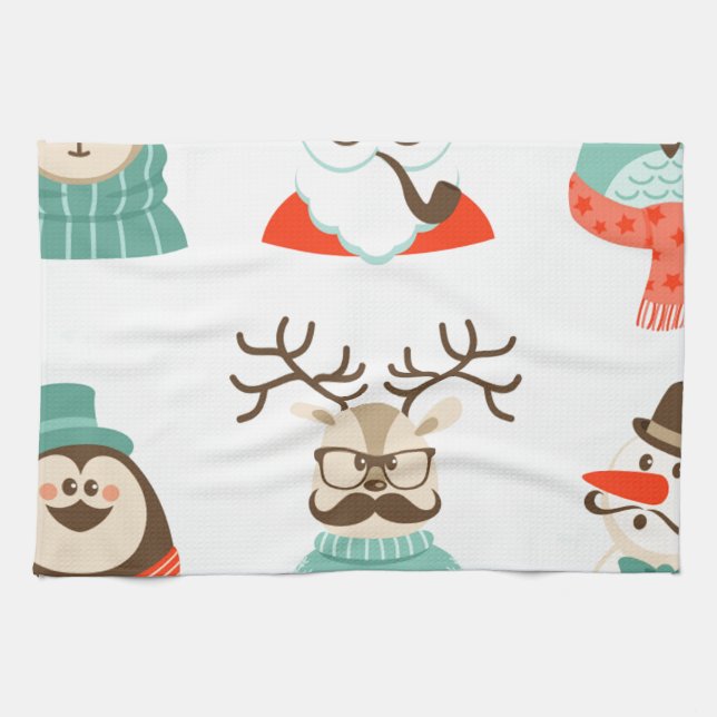 Paño De Cocina hipster navidades santa (Horizontal)