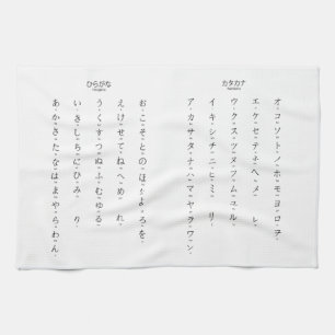 Paño De Cocina Hiragana Katakana Aprende Personajes Japoneses