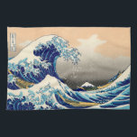 Paño De Cocina Hiroshige La Gran Ola De Kanagawa<br><div class="desc">La Gran Ola De Kanagawa. Una huella de madera del gran maestro japonés Hiroshige. Estudio en azul y marrón.</div>