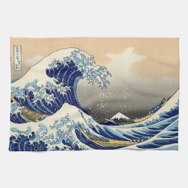 Paño De Cocina Hiroshige La Gran Ola De Kanagawa (Horizontal)