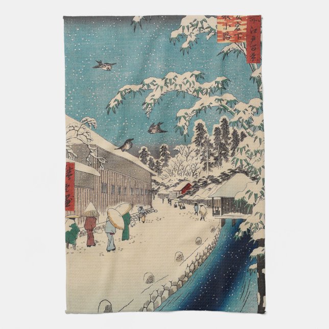 Paño De Cocina Hiroshige paisaje invernal de japón (Vertical)
