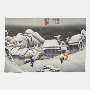 Paño De Cocina Hiroshige Utagawa - Nieve nocturna en Kanbara