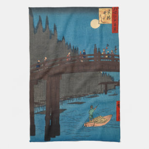 Paño De Cocina Hiroshige Utagawa - Puente de Kyoto a la luz de la