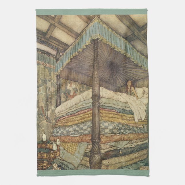 Paño De Cocina Historia de hadas de época, princesa y pea, Edmund (Vertical)