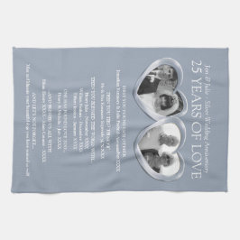 Paño De Cocina Historia de la familia de fotos del 25° aniversari