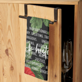 Paño De Cocina Historia de los meses negros con flores