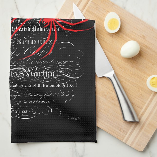 Paño De Cocina Historia natural Título Página Spiders Calligraphy (Doblado Cuarto)