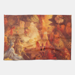 Paño De Cocina Historias de hadas de vintage El Robin cautivo por