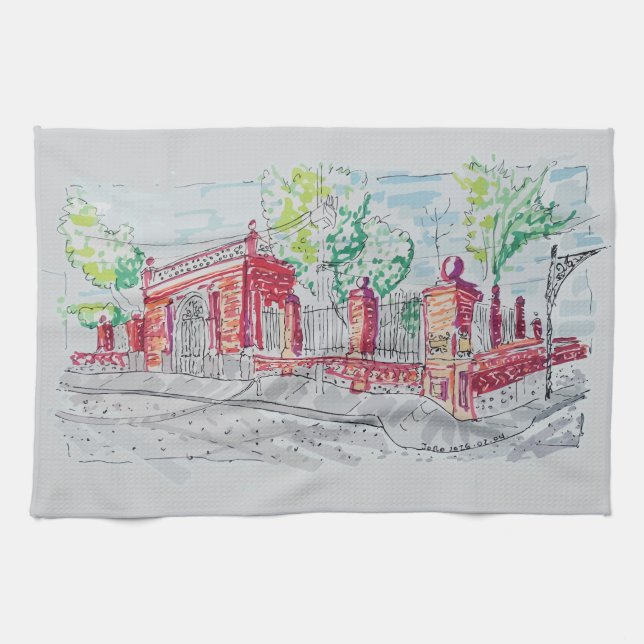 Paño De Cocina Historic Red Brick Entrance (Horizontal)