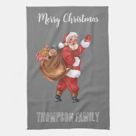 Paño De Cocina Ho ho ho co Monogrammed Lovely nombre familiar San