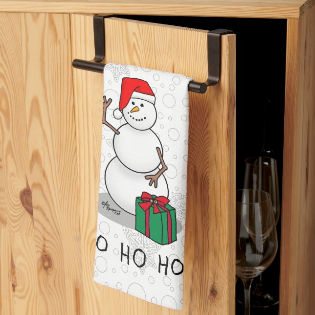 Paño De Cocina Ho Ho Ho Ho Ho Feliz Navidad Santa Cute Snowman (Pliegue de tercios)