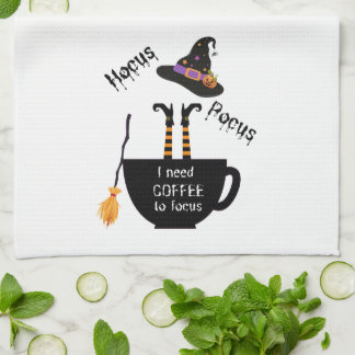Paño De Cocina Hocus Pocus Necesito Café para Enfocarme