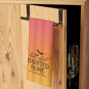 Paño De Cocina Hogar Personalizado Dulce Hogar Embrujado Hallowee