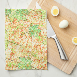 Paño De Cocina Hoja de accionamiento abstracta en suelo rayado, e