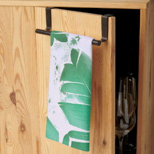 Paño De Cocina Hoja de árbol de plátano verde pálido pastel