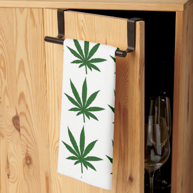 Paño De Cocina Hoja de Marihuana Vertical  (Pliegue de tercios)