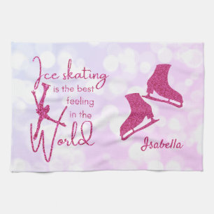 Paño De Cocina Hoja para patinar sobre hielo Deslumbrante rosa Me