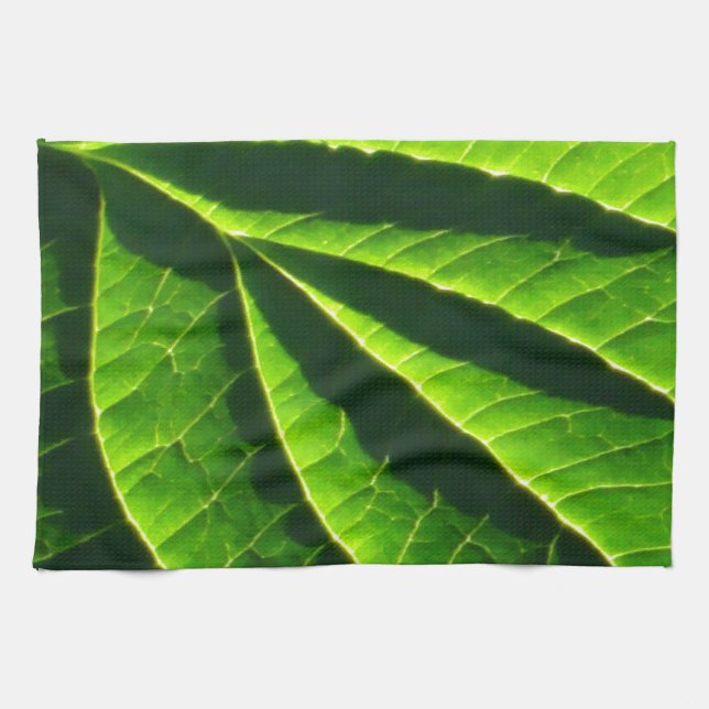 Paño De Cocina Hoja verde fresca (Horizontal)