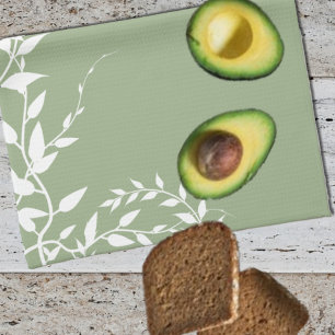 Paño De Cocina Hojas Botánicas de Sage Green