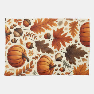 Paño De Cocina hojas/calabazas/bellotas clásicas Otoño